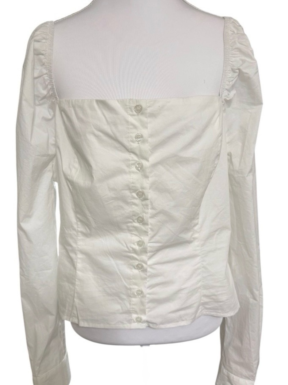 NWT LULUS WHITE COTTON PUFF SLEEVE SQUARE NECK BLOUSE XL ROMANTIC COTTAGECORE - Picture 5 of 10